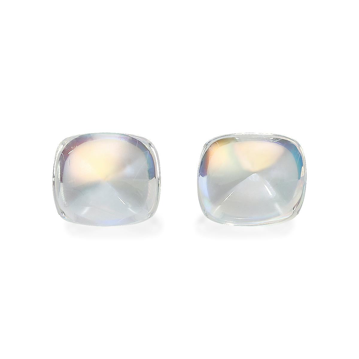 Picture of White Rainbow Moonstone 20.08ct - 13x11mm Pair (RM0335)